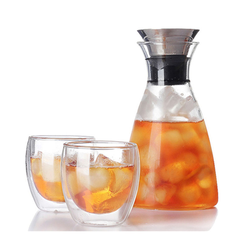 Hand-Made Heat Resistant Food Grade High Borosilicate Glass Water Pitcher