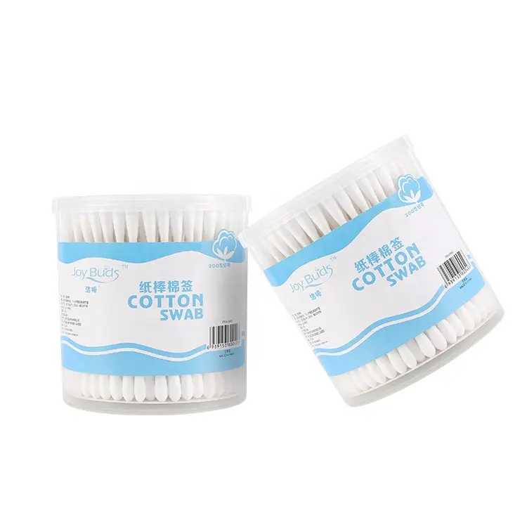 hot sale 200pcs q-tips eco friendly double ended cotton swabs decomposable pointed cotton buds