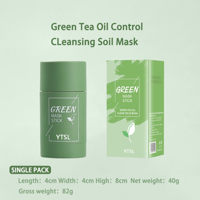 green tea cleansing mud mask hydrating cleaning green film Stick Moisturizing portable daub-type Facial mask stick