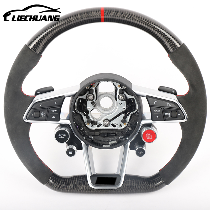Custom Alcantar carbon fiber steering wheel For Aud i 2016-2019 TT R8 TTRS TTS racing wheel convertible