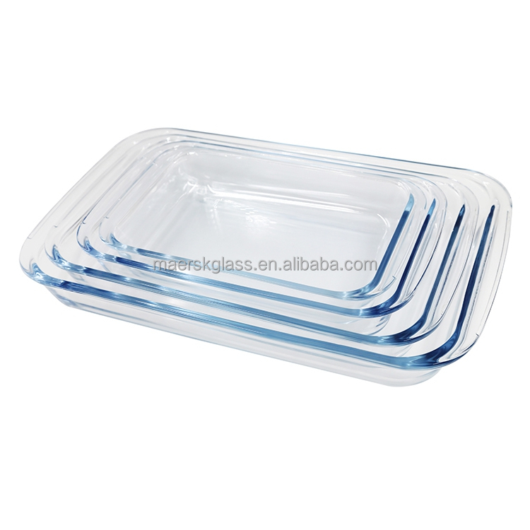 Wholesale 1L 1.6L 2.2L 3L Microwave Rectangle Bakeware Glass Baking Dishes & Pans