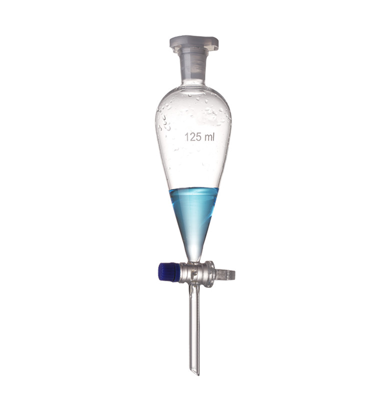 Laboratory Glassware Pear Shape Separatory Funnel with Glass PTFE stopcock