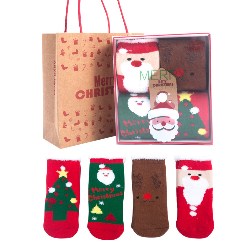 Christmas Holiday Socks Gift Box Socks for Kids Toddler Baby Girls Boys Thick Warm Xmas Socks