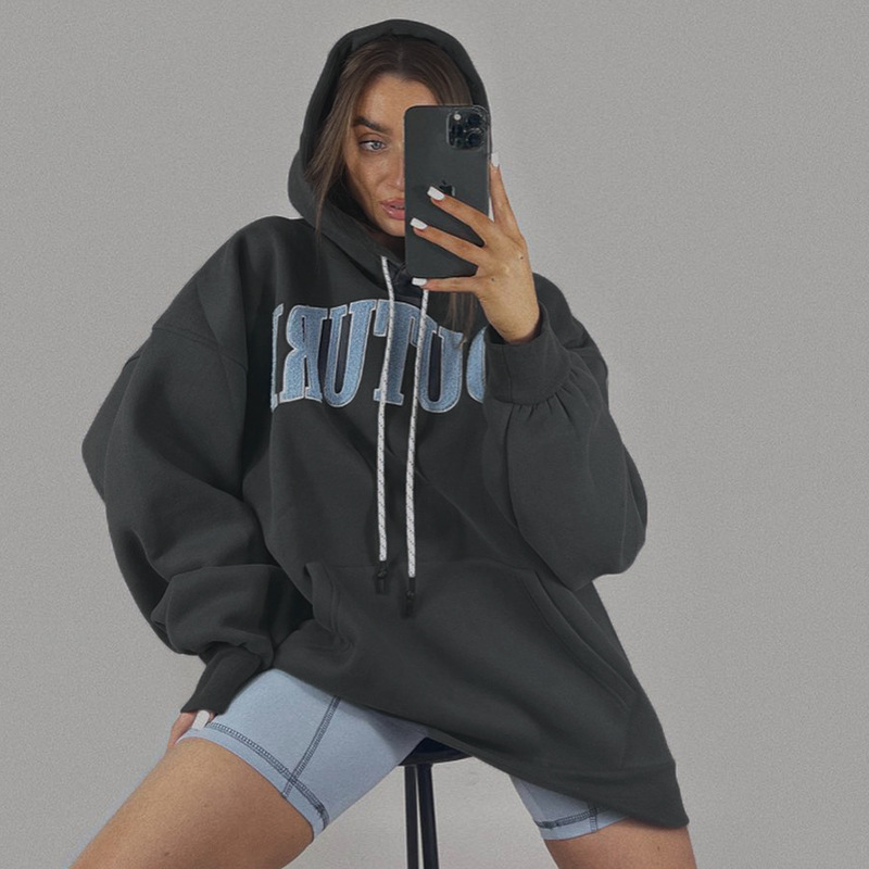 2021 Popular Custom Made Cotton Printed Sweatshirt Pullover Hoodies Women Hoodie For Winer