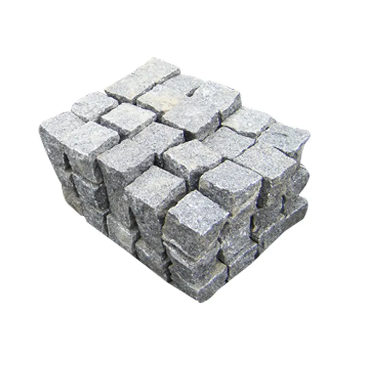 Natural Cube Stone Pavers Cheap G399 Grey Granite Cobble Stone