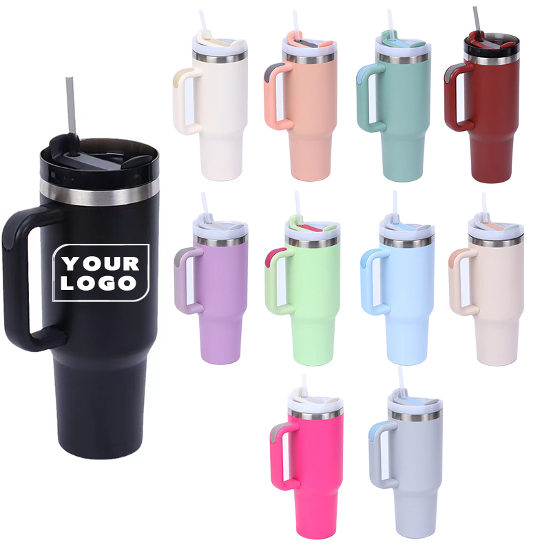 Second-generation 40oz automotive cups large capacity stainless steel insulated handle cups vacuum insulated cold ice bottle