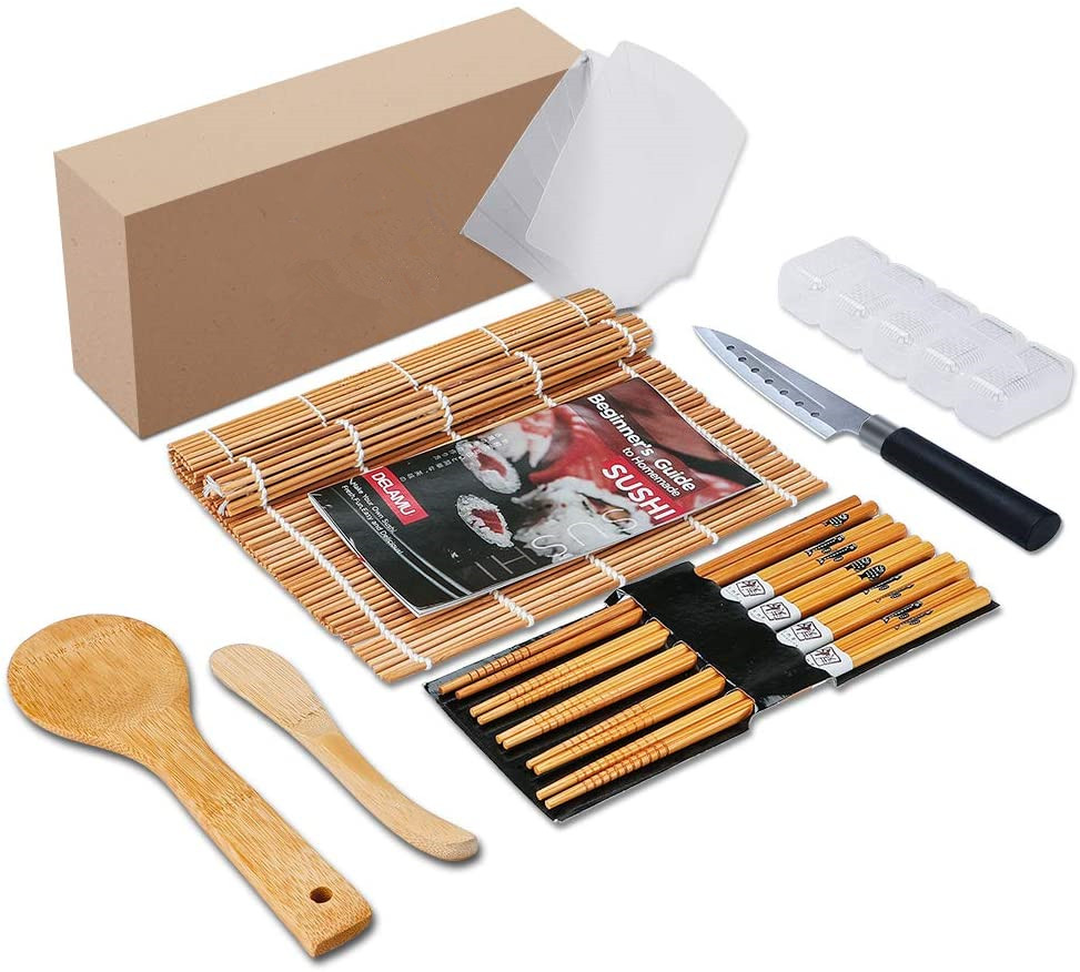 100 подлинный гарантированный DIY индивидуальный логотип, Профессиональный Бамбуковый Коврик для суши, тарелки, формы, посуда, комплект оборудования для суши