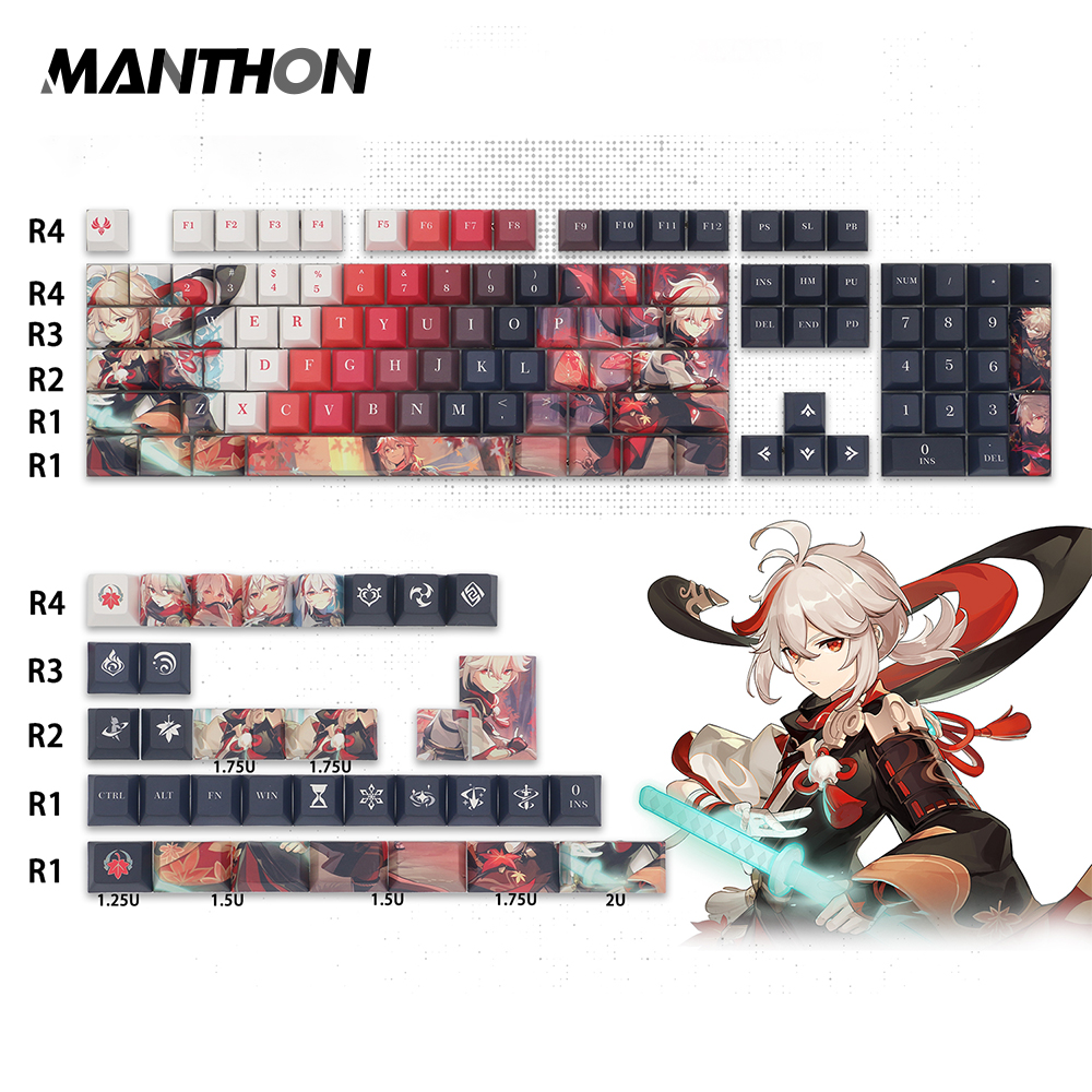 137 ключи kaedehara Sword колпачки Вишневый профиль PBT Dye Sublimation механическая клавиатура аниме клавиши