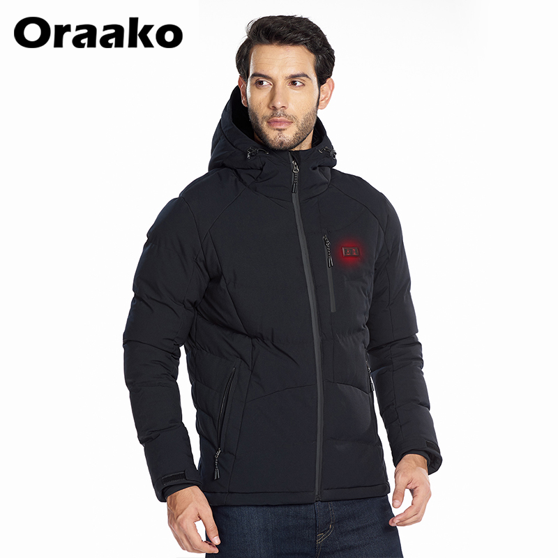 Winter Outdoor USB Infrared Heating Hooded Jacket for Sports Climbing Hiking Electronic Thermal Heated Clothes Coat