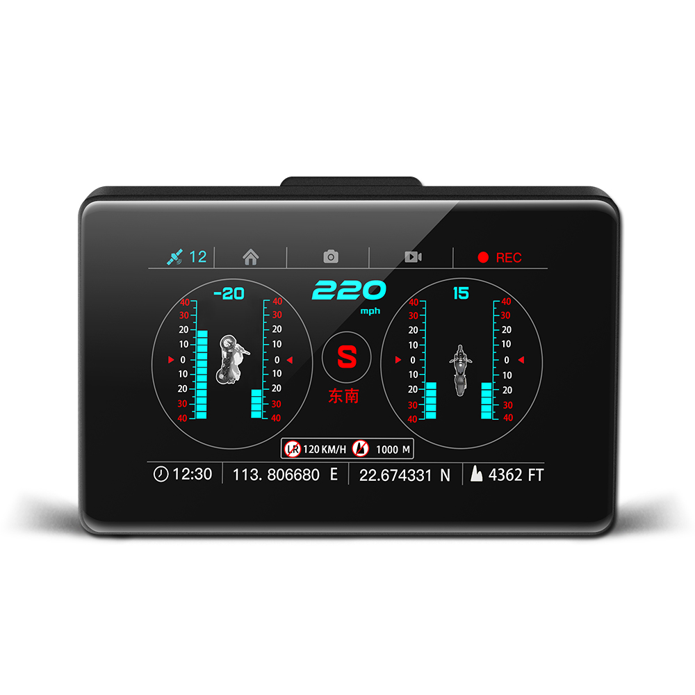 2021 New Arrival GPS Motorcycle Speedometer GPS/Beidou Dual Channel Module Moto Video Recorder