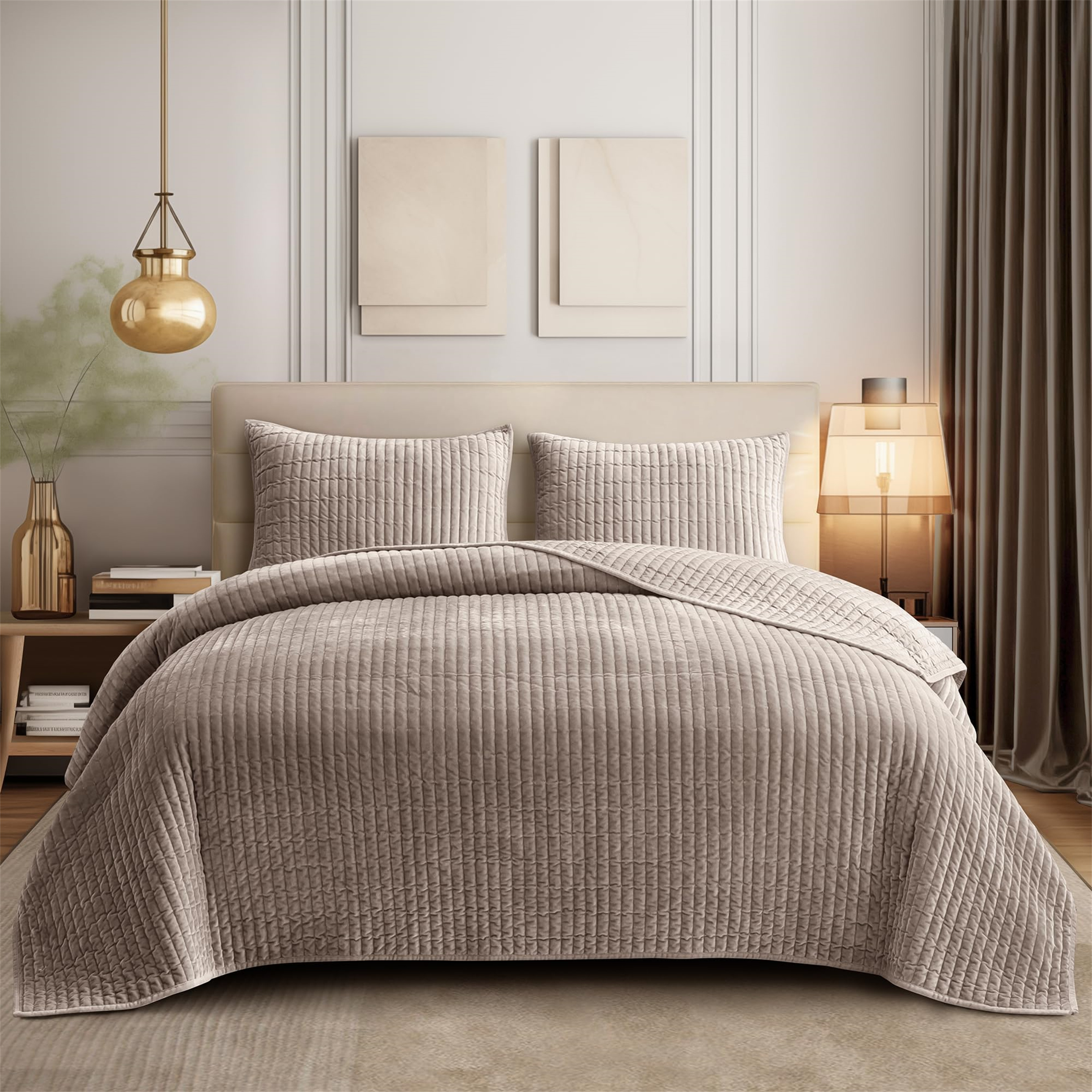 European and American style Cheap 100% Polyester Warm Ultrasonic bed sheet three - piece set for rest