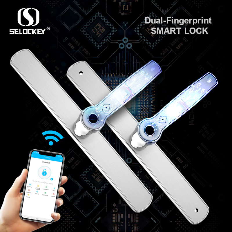35A умный алюминиевый поворотный/раздвижной bluetooth app wifi клавиатура отпечатков пальцев на ручке дверной замок