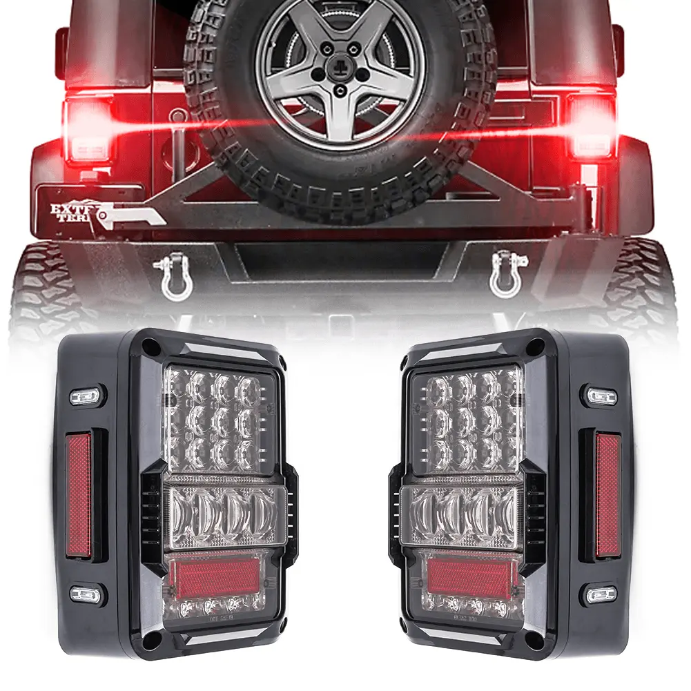 For Jeep Wrangler JK Transparent Lens Tail Light with Turn Signal and Reversing Tail Light