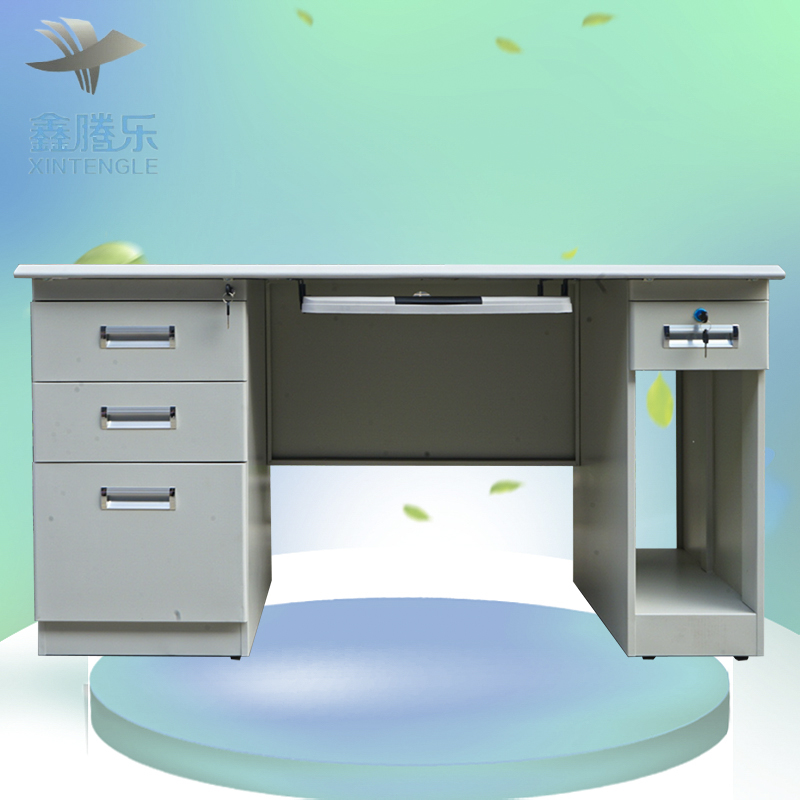 Modern Style Steel Office Computer Desk with 3 Drawers Metal Iron Work Station Equipment for Home Office Dining Office Furniture