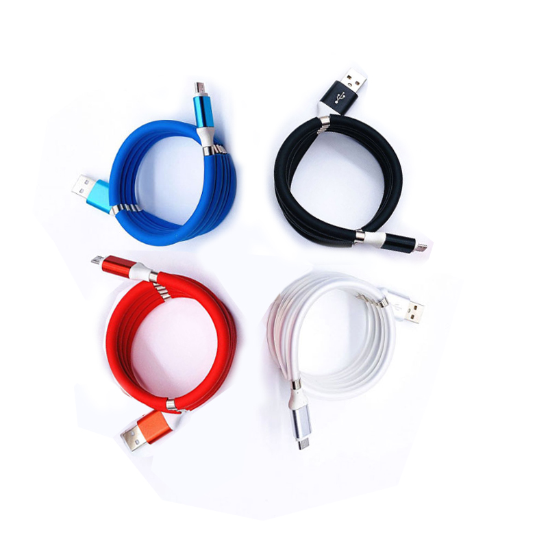 OEM type c micro usb 2,0 самонамотанный Магнитный полностью совместимый с iphone Магнитный usb-кабель Быстрая зарядка usb-кабель