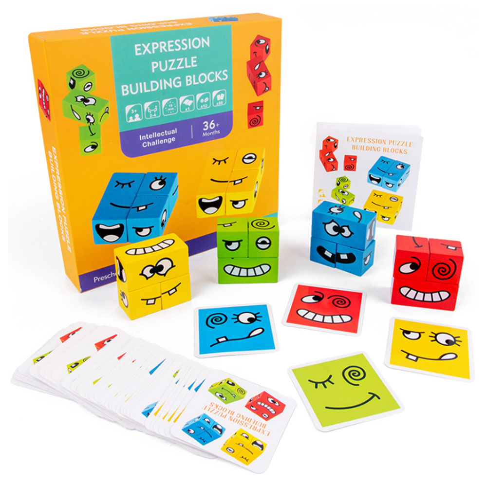 New Montessori Educational Wooden Materials Toys Early Learning Preschool Teaching Intelligence Match Puzzle Magic Cube Toy