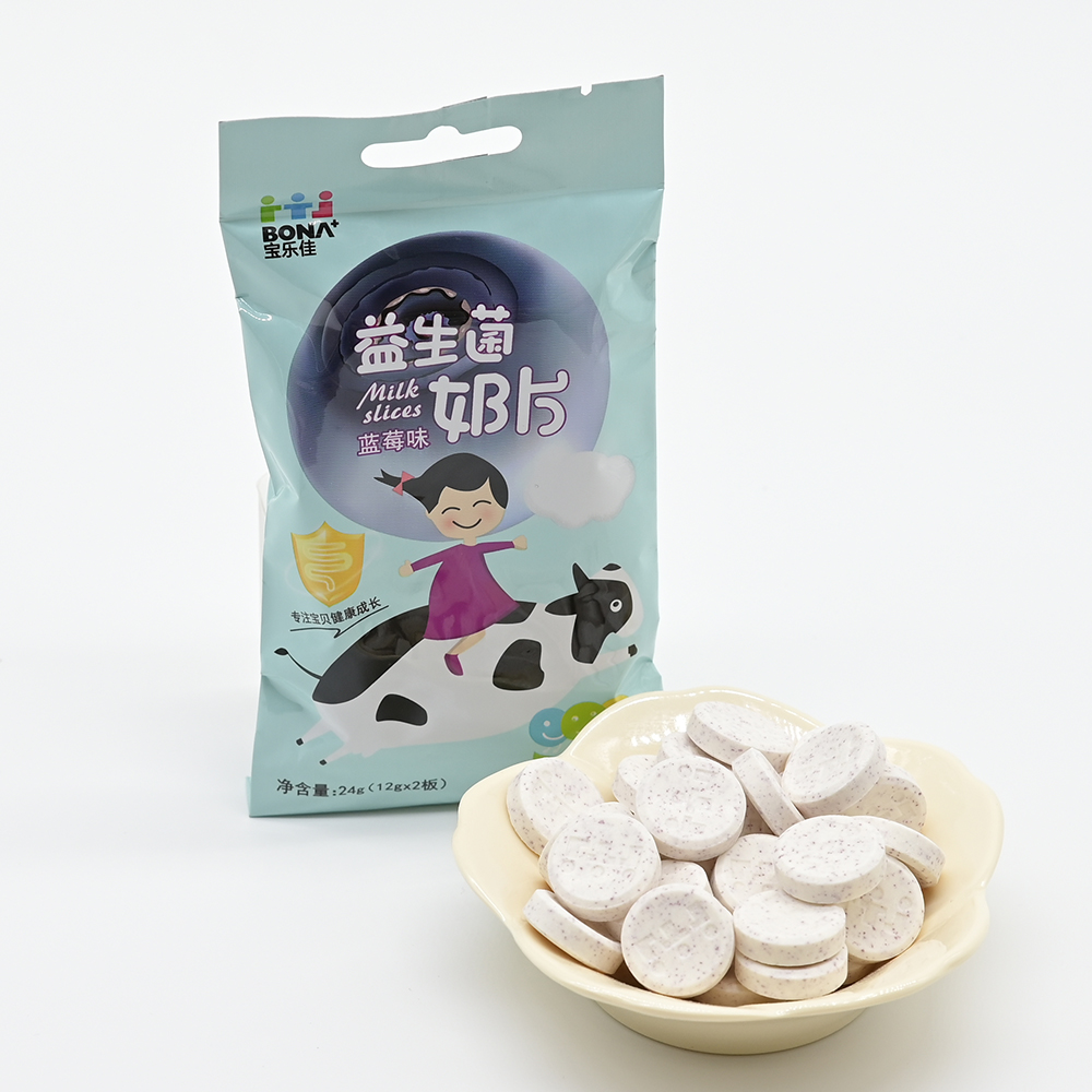Health Dietary Nutritional Supplement Snacks Probiotic Milk Blueberry Sugar Tablets for Kids