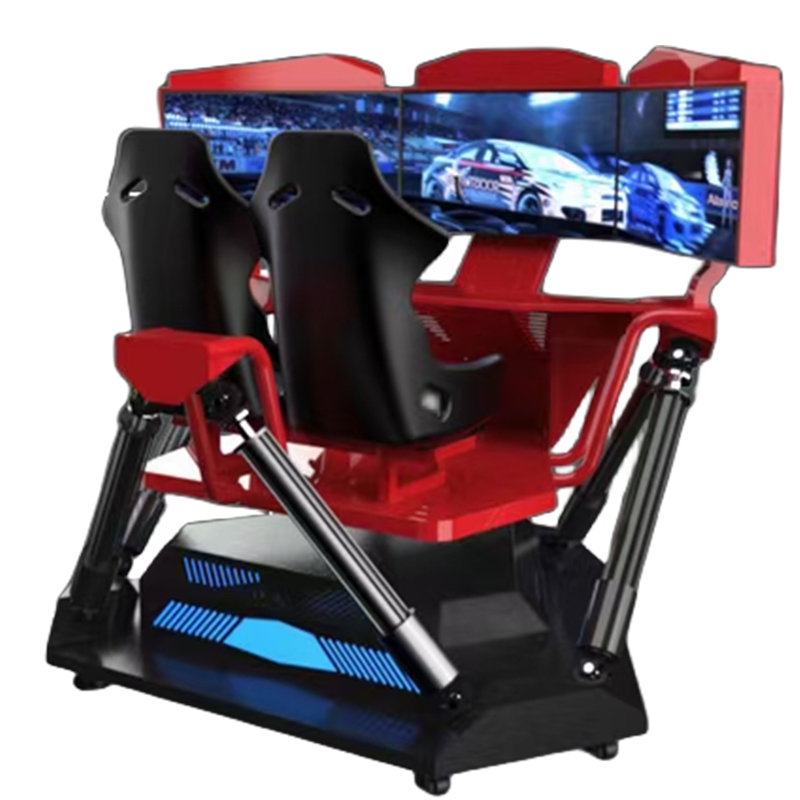 Immersive Racing Experience Triple Screen Display Motion Platform Technology Realistic Driving Simulation