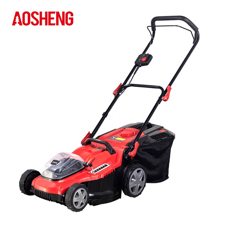 AOSHENG 16-Inch Cordless Lawn Mower 40V Max Lithium-ion  3-in-1 Function  7 Deck Height  5.0 AH Battery Included