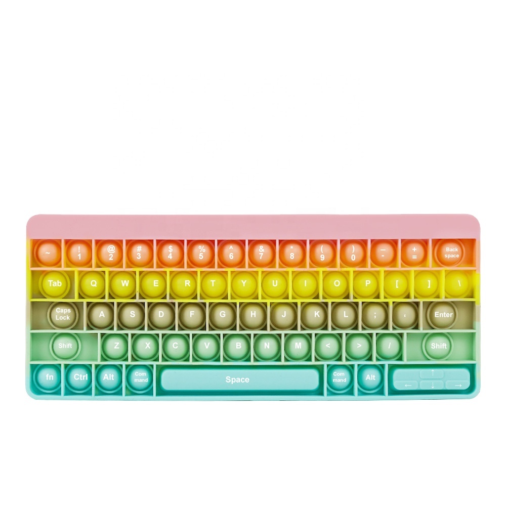 2021 New Wholesale Hot Selling Big Size Keyboard Stress Reliever Fidget Silicone Push Bubble Pops Toy