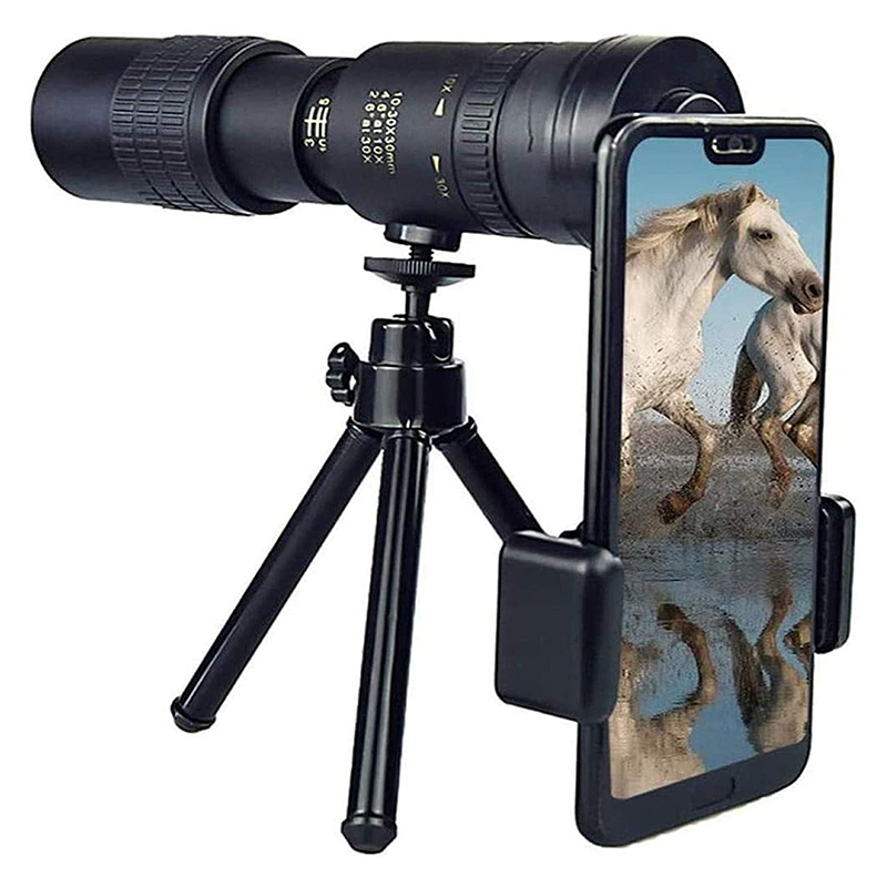 Монокулярный телескоп 10-300x40 с зумом, высококачественный монокулярный телескоп с поддержкой смартфона с подсветкой и ночным видением