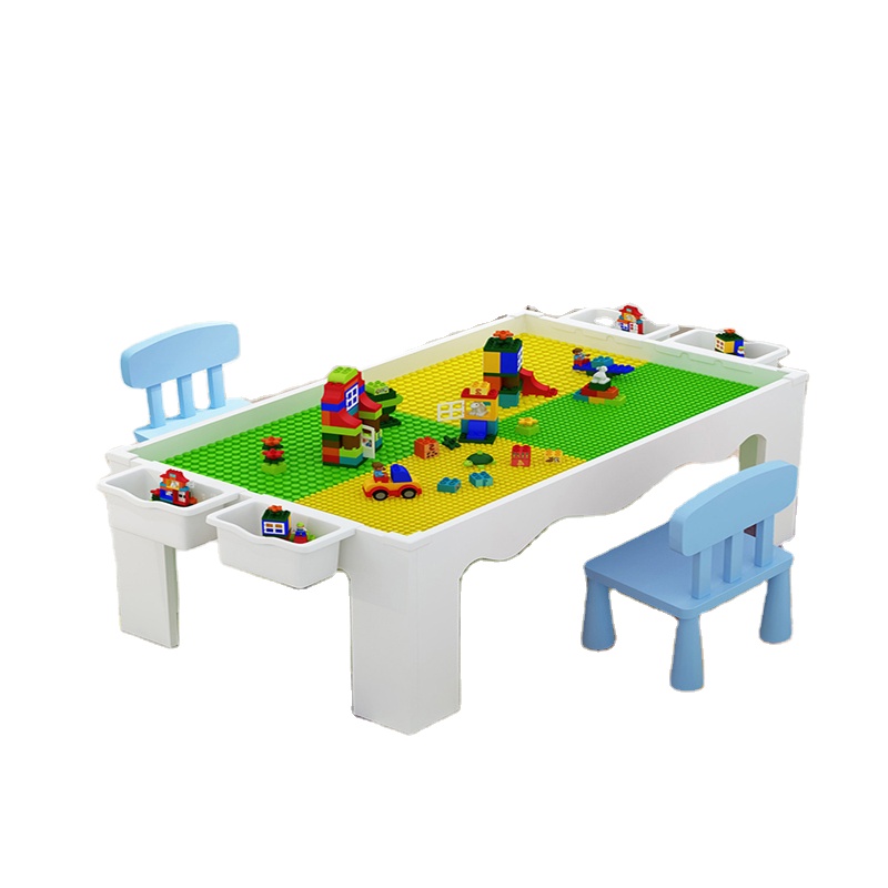 Girl multifunctional assembling puzzle 4 baby intelligence brain big particle toy boy 3 years old building table