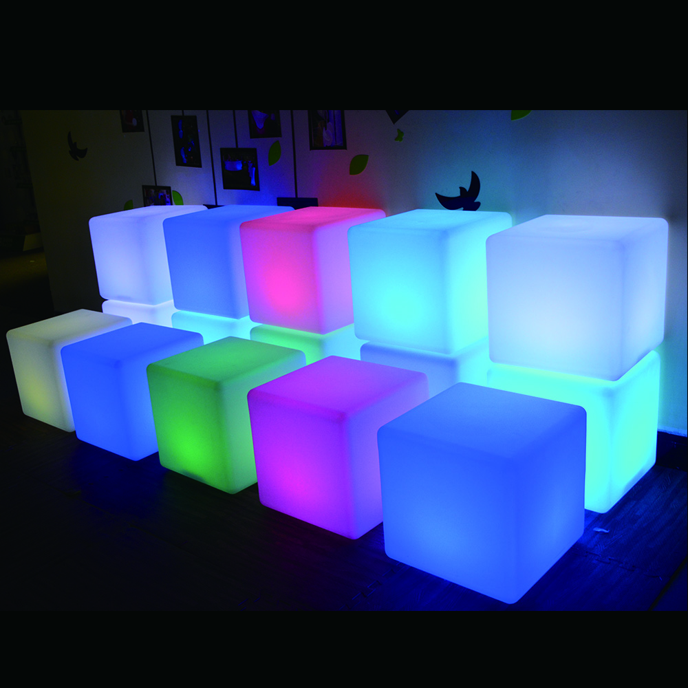 New product !! 3d digital outdoor illuminated chair led cube seat lighting