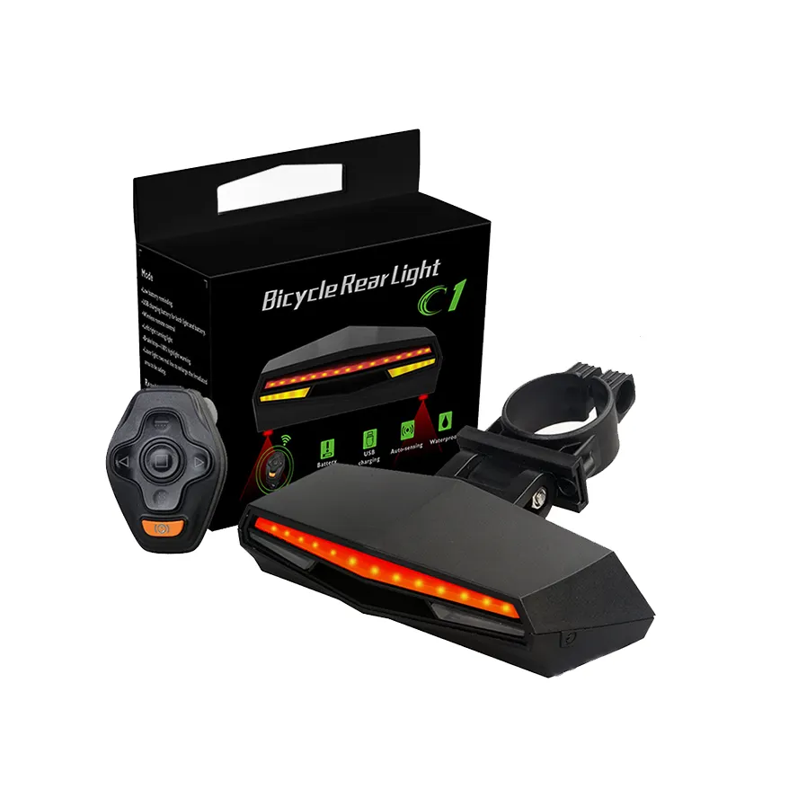Intelligent Waterproof USB Rechargeable Bicycle Turninglight MTB Bike Laser Automatic Brake Tail Light