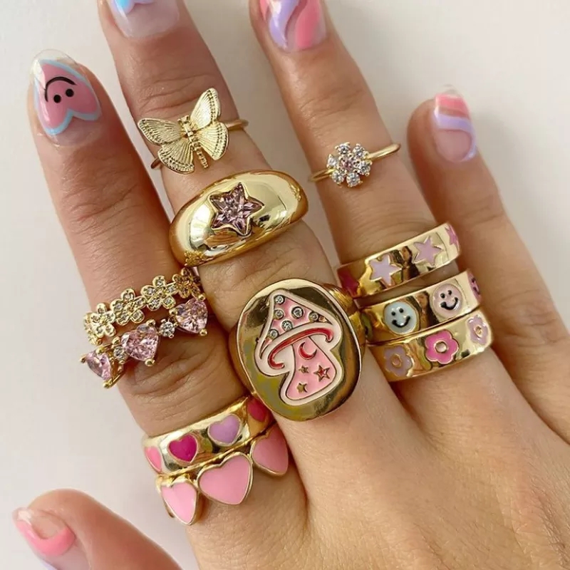 Ins Style European And American Net Red New Retro Cute Simple Personality Rings Jewelry Women Ring For Women
