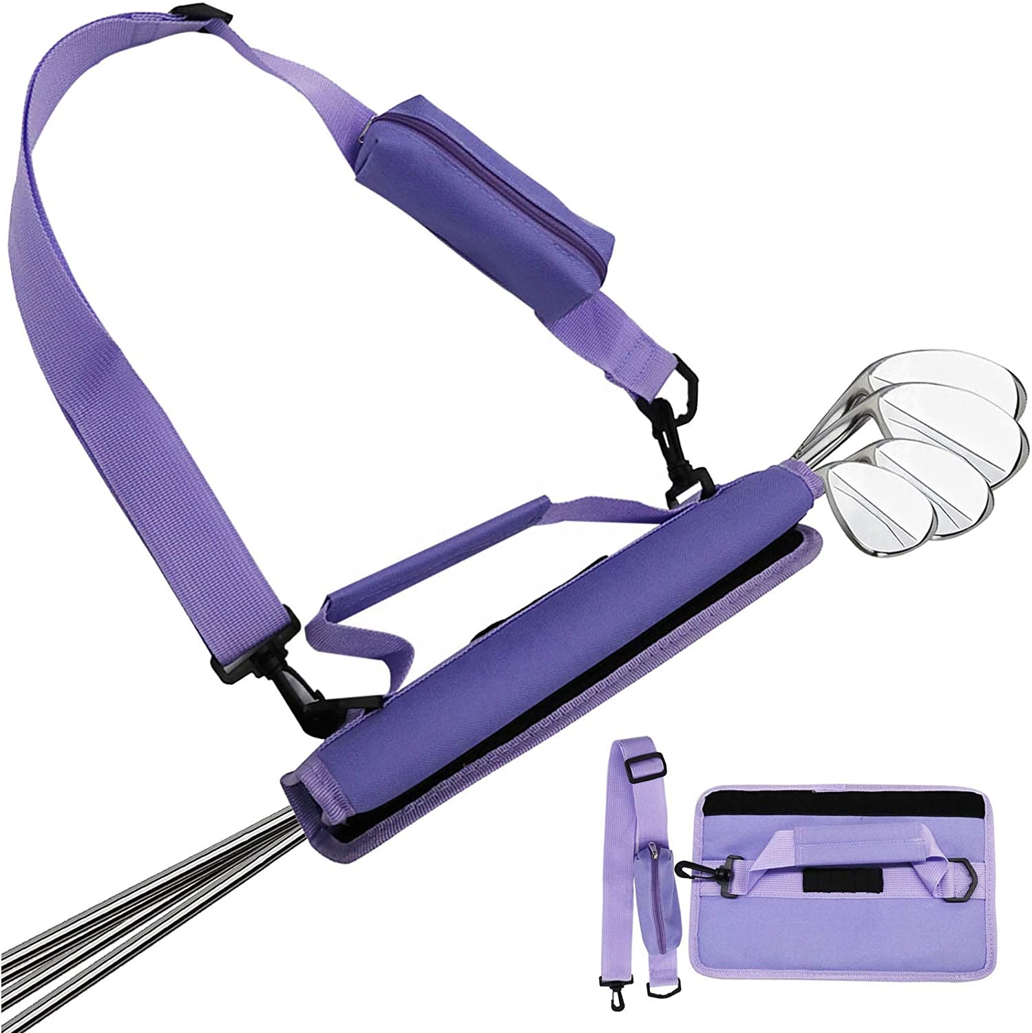 Hot Sales Leather Golf Club Sunday Golf Pencil Bag Lightweight Golf Club Rack Carry Bags Case Portable Mini Carry Shoulder