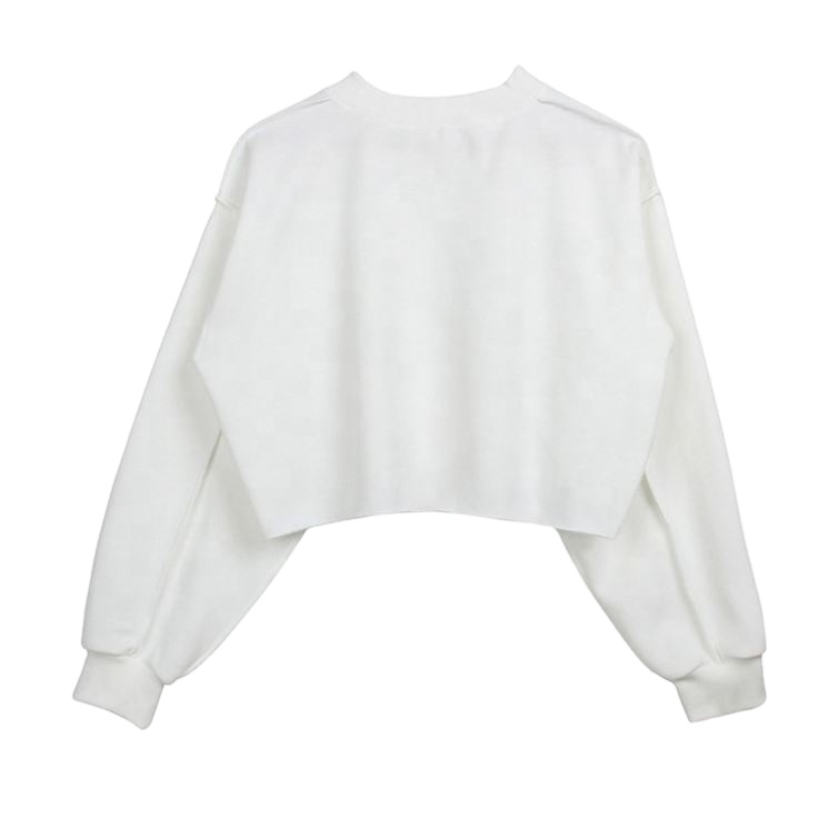 factory Custom logo Long Sleeve blank Women super Cropped knit Top sweater white crop sweaters for women