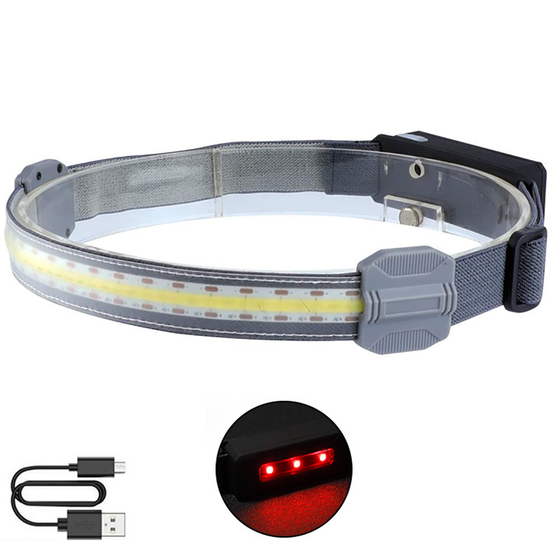 Lightweight Design COB LED Head Torch Durable Elastic Wide Angle USB rechargeable Running Headlamp Outdoor Other Camping
