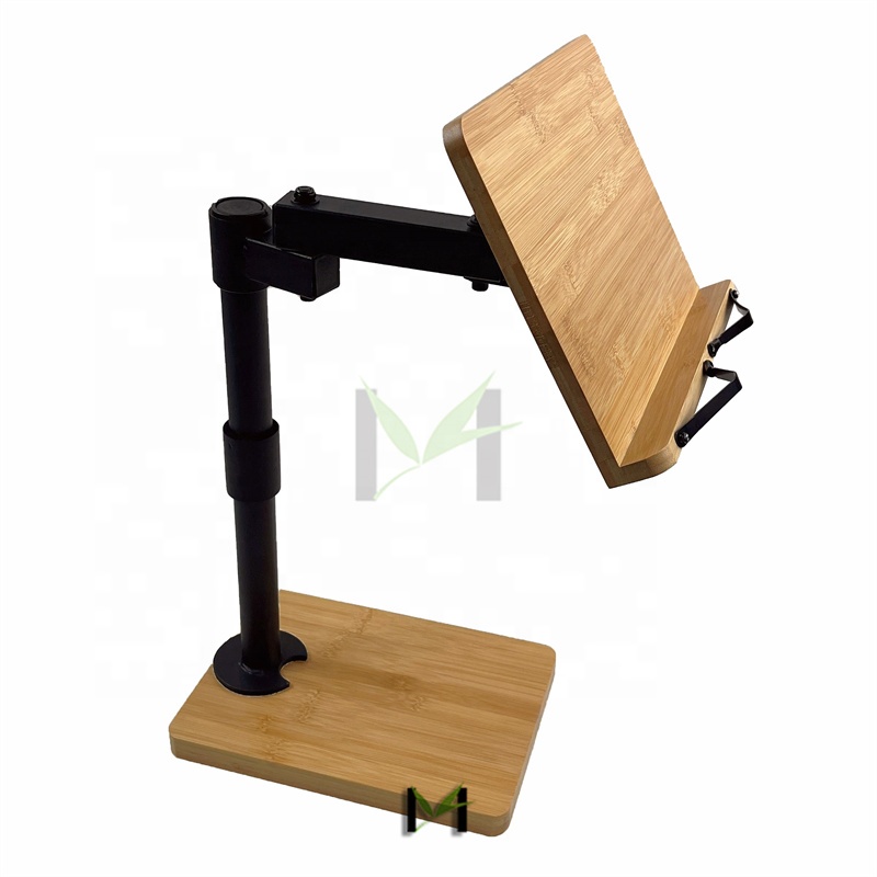 Portable Wood Tablet Holder Adjustable Bamboo Book Stand For Reading