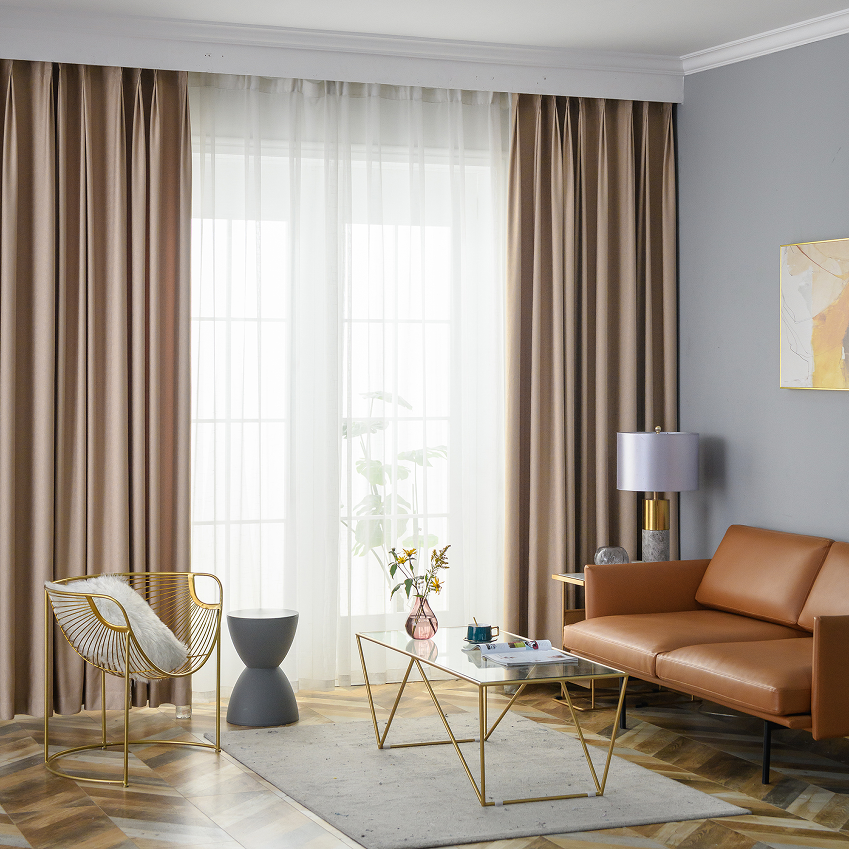 HIgh quality stock high- precision simple thickening 90%shading cream curatin fabric blackout for bedroom