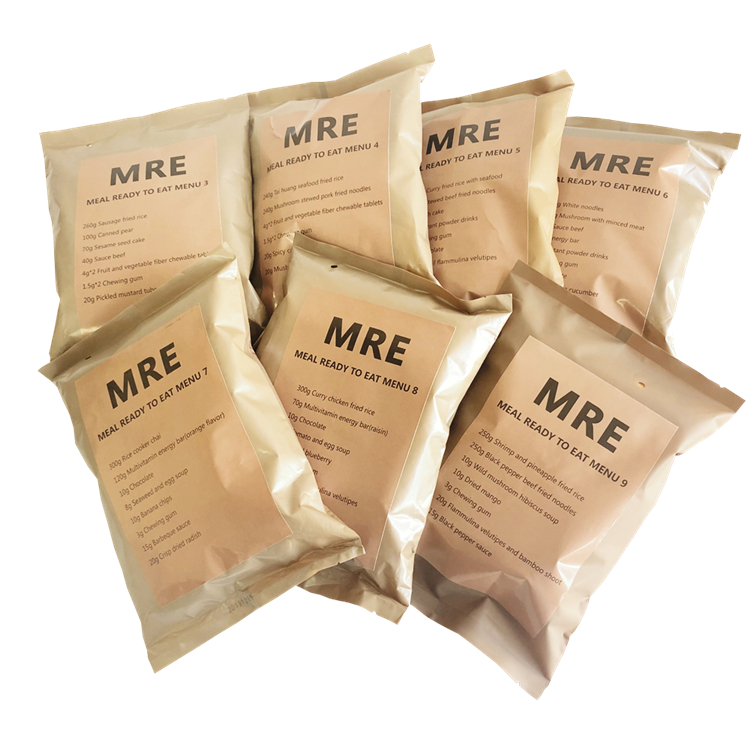Поставщик Mre, САМОНАГРЕВАЮЩАЯСЯ упаковка пищи для выживания Mre