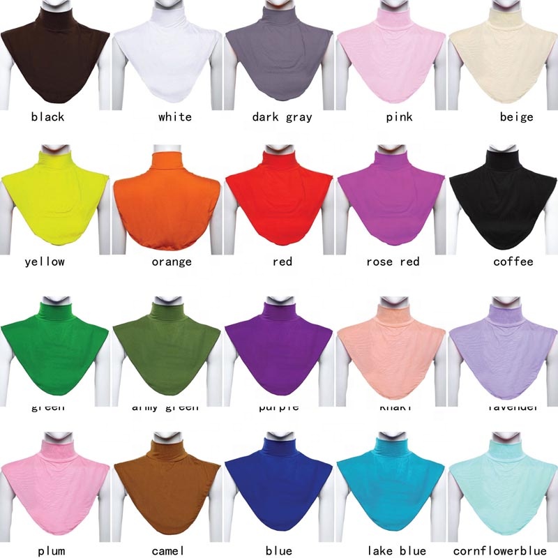 Wholesale New Muslim women Solid Color Multifunction false Collar Bib Elastic Free Size