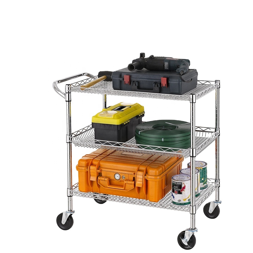 3 яруса кружевных Heavy Duty товарного сорта тележка