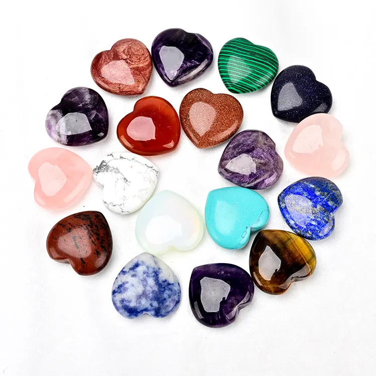 Wholesale High Quality Natural Love Heart-shaped Stone Reiki Crystals Healing Stones Crystal Heart
