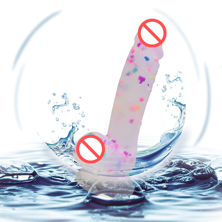 Hot selling 7.5 Inch Dildo Realistic Clear Silicone Suction Cup Women Sex Toy