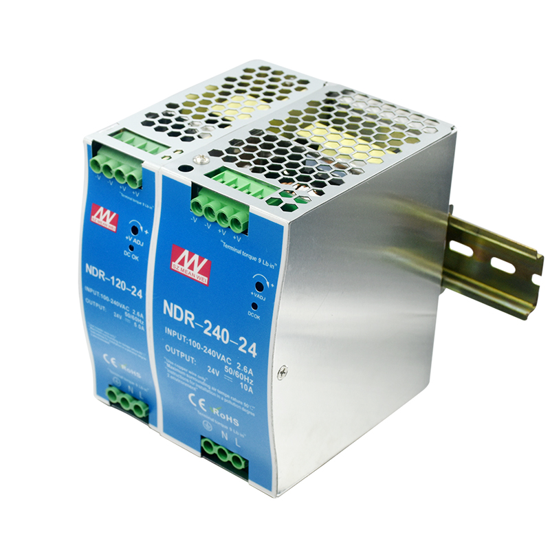 NDR-75 120 240 480 серии 75 120 240 480W 12V/24V/48V AC-DC БП din-рейка SMPS оригинальный бренд MEAN WELL представляет импульсный источник питания светодиодного табло