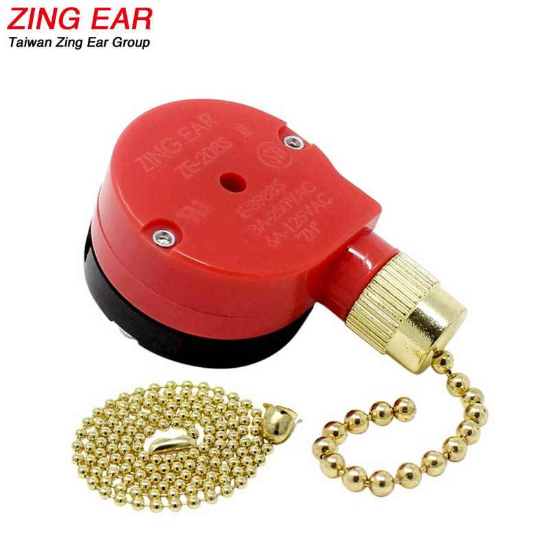 От "Zing Ear" ZE- 208S5 3A 250VAC 6A 125VAC контроль скорости потолочный вентилятор регулятор электрические выдвижной цепью выключатель света