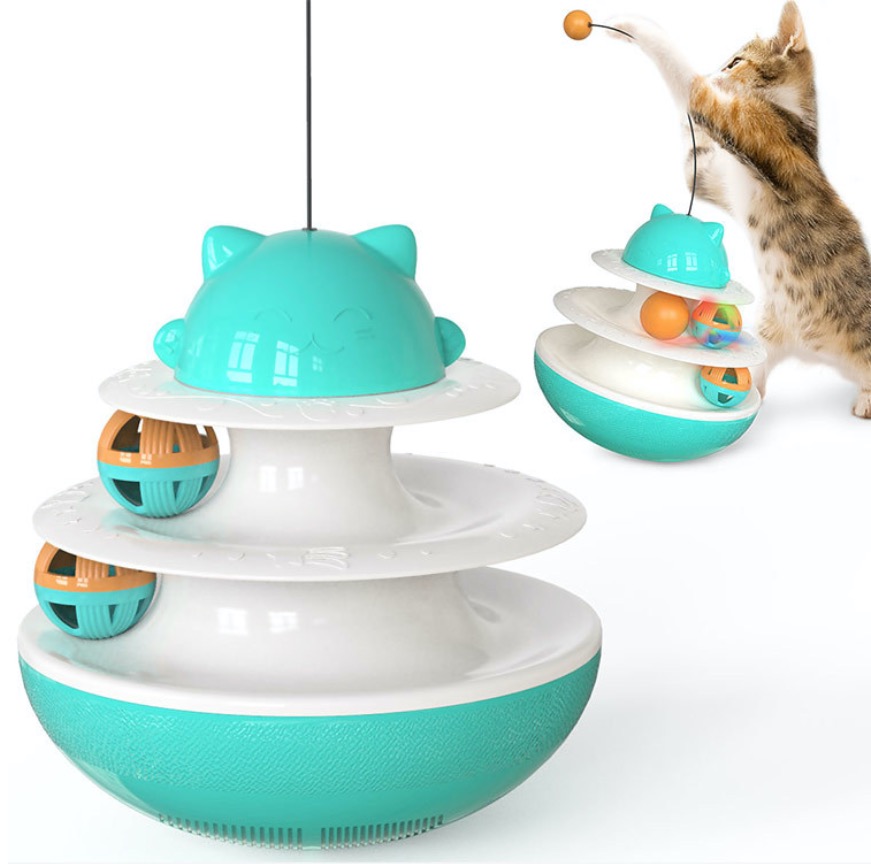 Wholesale Pet Toy Cat Tumbler Toy Cat Double Track Treat IQ Ball Interactive Catnip Toy for Indoor Cats Kittens