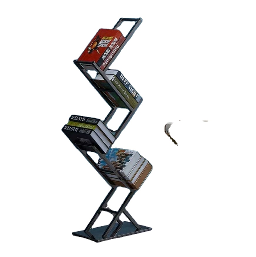 Light Luxury Creative Nordic Art Landing Modern Study Mobile Book Shelf Simple Book Metal Magazine Rack