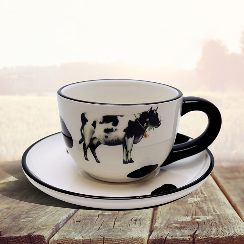 Hot-selling dinner set CERAMIC COW CUP WITH SAUCER SET ceramic tableware