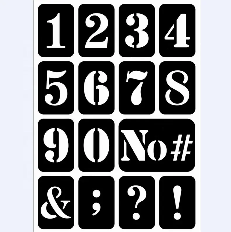 Adhesive Stencil 27657 1pc/pkg PVC Transfers Letter Numbers Self Adhesive Printing Paper Stencil For DIY Drawing