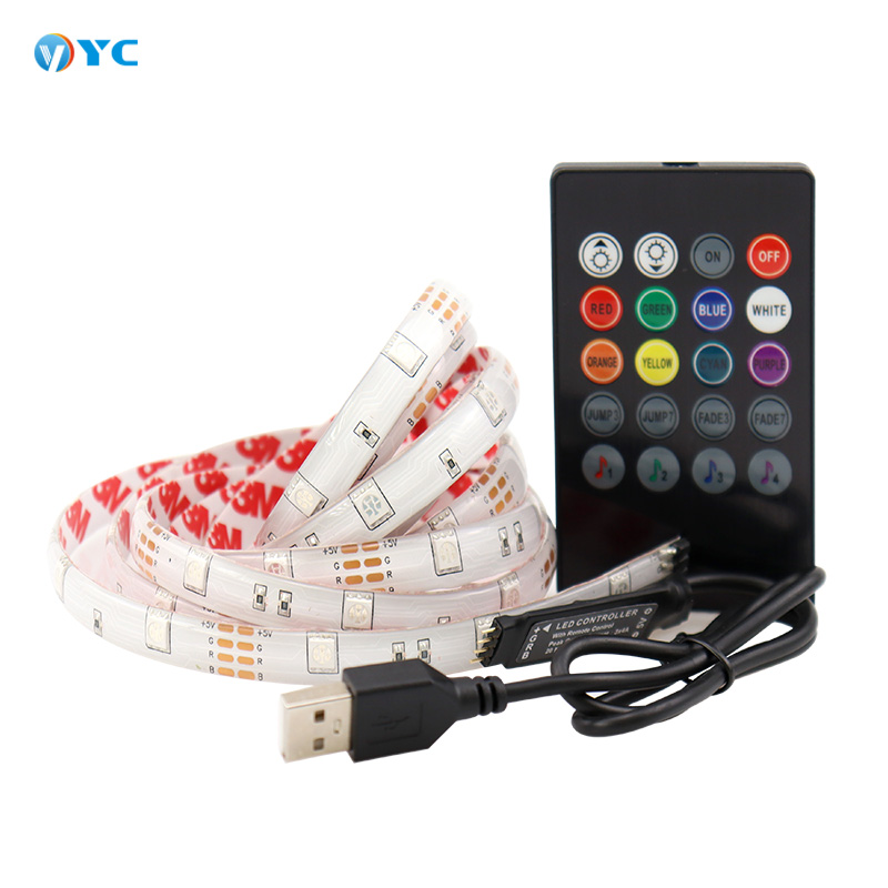 Гибкая СВЕТОДИОДНАЯ лента SMD 5050 RGB для подсветки телевизора, 5 В, 2 м, USB