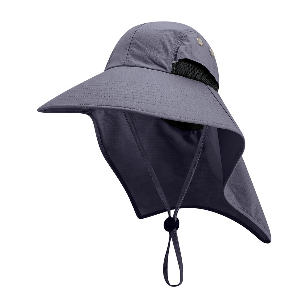 JAKIJAYI brand fy new wild light board men and women outdoor sunscreen sun hat foldable solid neckflap fisherman hat women