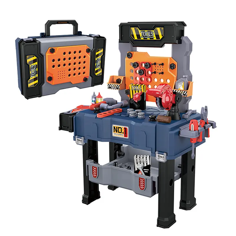 2022 Children Construction Workshop Tool Bench Play Set Kids Tool Set Play House Plastic Tool Toys For Kids Boys And Girls