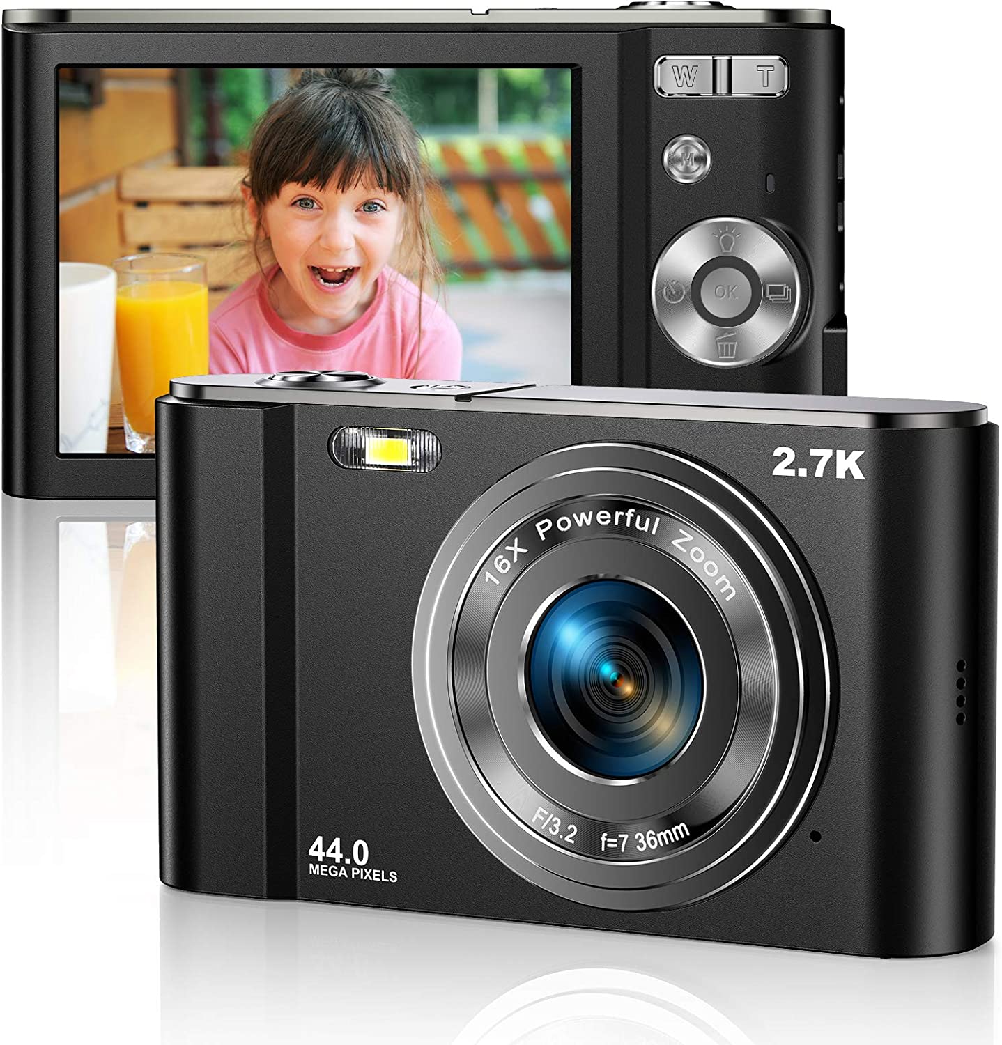 Цифровая камера 2,7 K Ультра HD мини-видеокамера 44MP 2,8 дюймовый ЖК-экран перезаряжаемые студенческие компактные записывающие видеокамеры