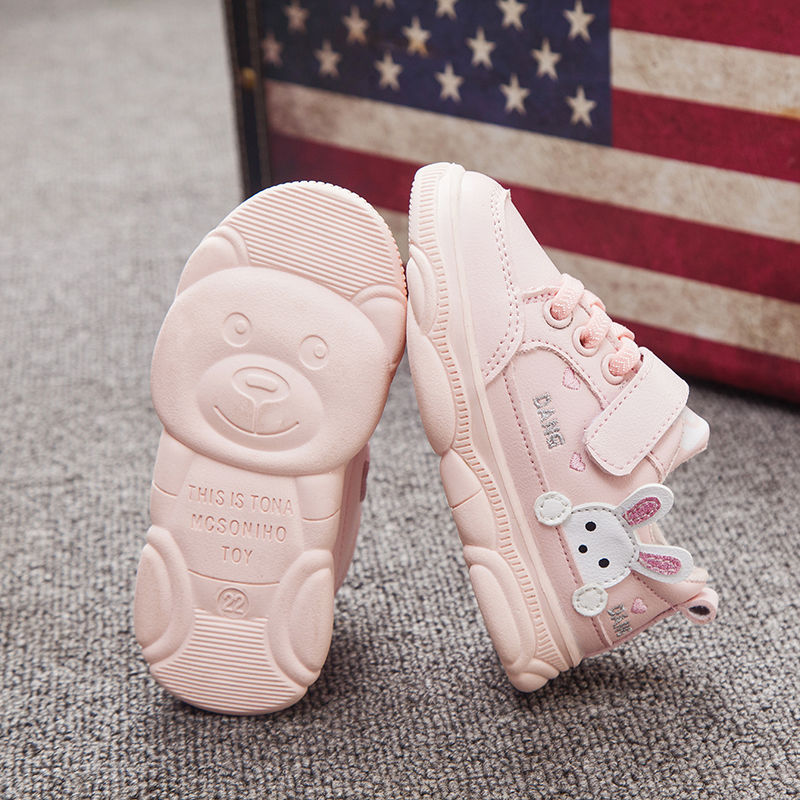 Baby Sports Shoes Female 1-5 Years Old Girls Bear Shoes Spring Autumn Shoes Children Soft Bottom Leisure